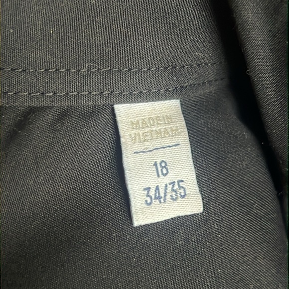 Ryan Seacrest Distinction Black Mens Size 18 Slim Fit Dress Shirt - Picture 7 of 7